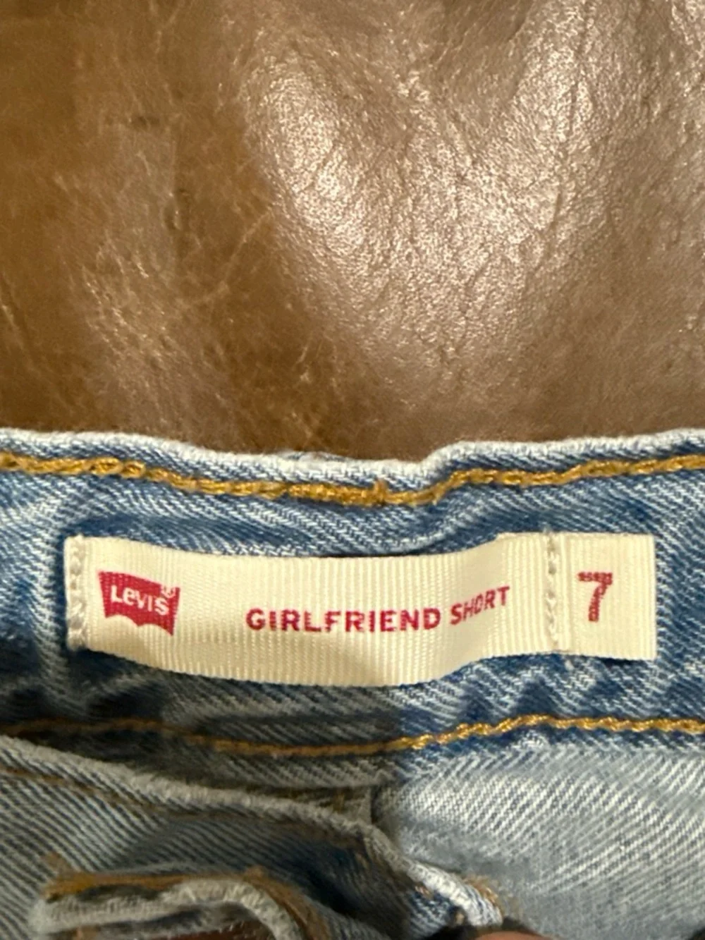 Levi's Light Blue Distressed Girlfriend Denim Shorts